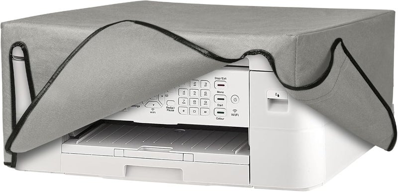 kwmobile غطاء غبار متوافق مع Brother MFC-J1010DW - غلاف طابعة - غطاء واقي من القماش - رمادي فاتح - Image 1